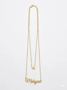 Authentic Personalized Name Necklace Custom Two Initial Heart Charm Couple Gold Plated