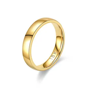 Authentic Gold Plated Couple Ring Wedding Engagement Band UK