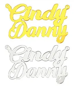Authentic PERSONALIZED GOLD PLATED / SILVER TWO NAMES COUPLE NAME NECKLACE LOVE US SELLER