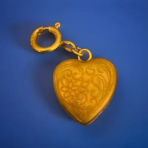 Authentic Vintage Gold Plated Puff Mini Heart Locket Pendant Charm With Etching