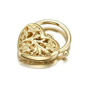 Authentic Classic 18ct Heavy Yellow Gold Plated Filigree Heart Locket - USA Made