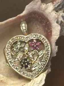 Authentic Heart of the Elements: Emerald, Sapphire & Ruby Locket of Unity