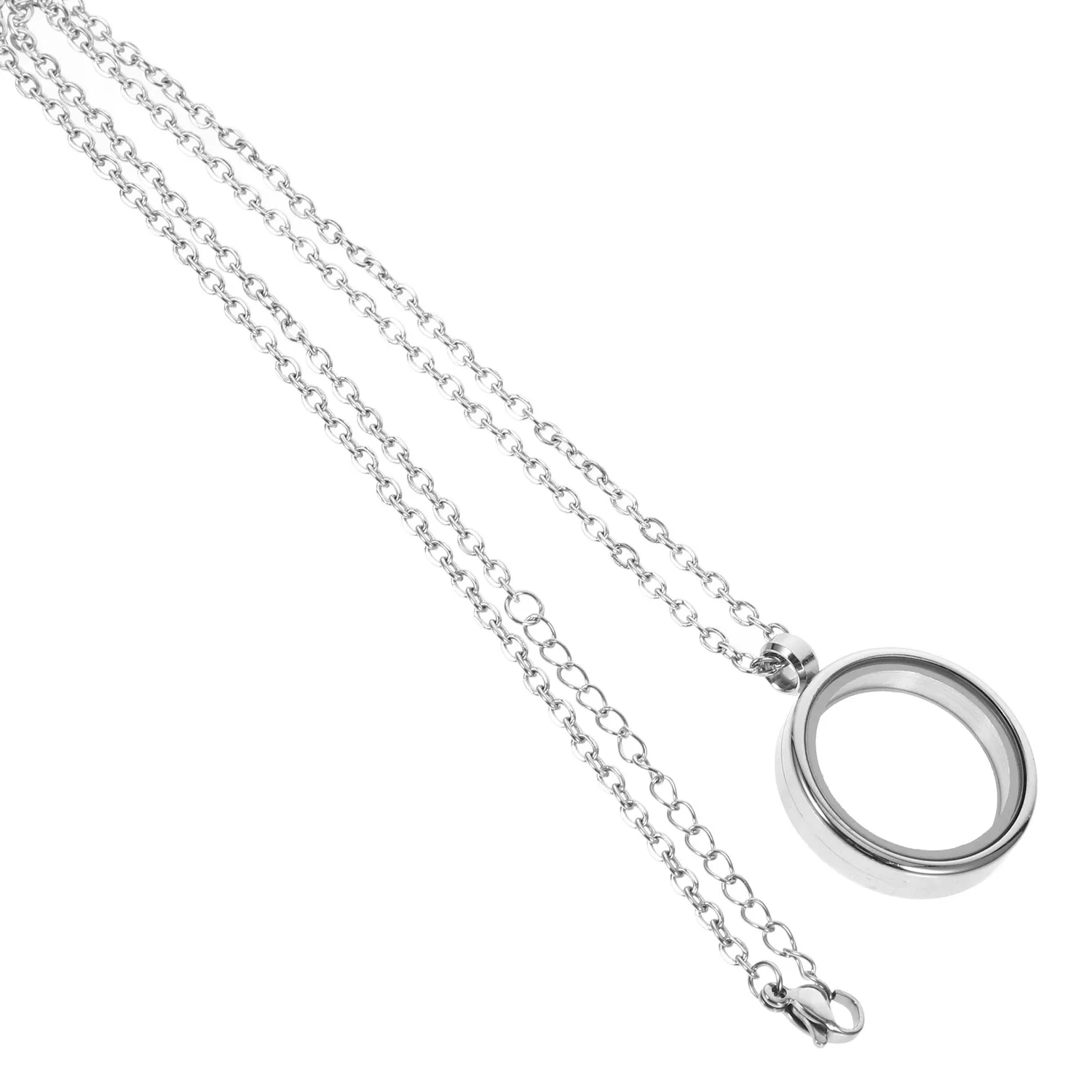 Authentic Round Floating Locket Pendant Clear Glass Screw Open Photo Charm DIY Jewelry Memory Keepsake Pet Hair Memorial