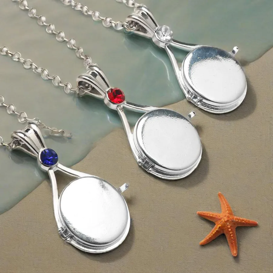 Authentic H2O Openable Locket Necklace Shell with Crystal Pendant Neck Chain Mermaid TV Movies Beach Summer Jewelry for Women Girls