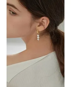 Authentic Luminous Tide Pearl Drop Earrings in Radiant 18K Gold