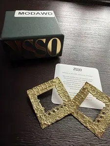 Authentic YSSO BRAND STATEMENT EARRINGS GOLD PLATED