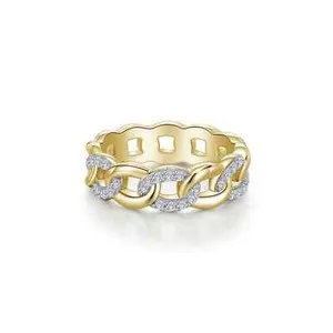 Authentic BRAND Lafonn Gold Plated 0.6CT Interlocking Circles Eternity Ring R0489CLT05