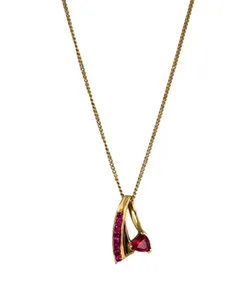 Authentic UTC Brand Gold Plated 925 Simulated Ruby Slide Pendant