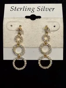 Authentic Luminous Solar Radiance: Gold-Plated Sterling Silver Earrings