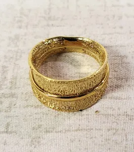 Authentic Jewelry Elegant Two Toned Gold Plated Ring Small Size BRAND !!!