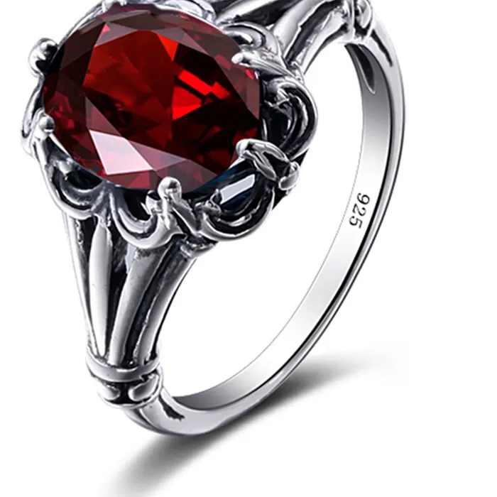 Authentic Ring Of Sovereign Garnet Fire 925 Sterling Silver Talisman Of Passion And Protection