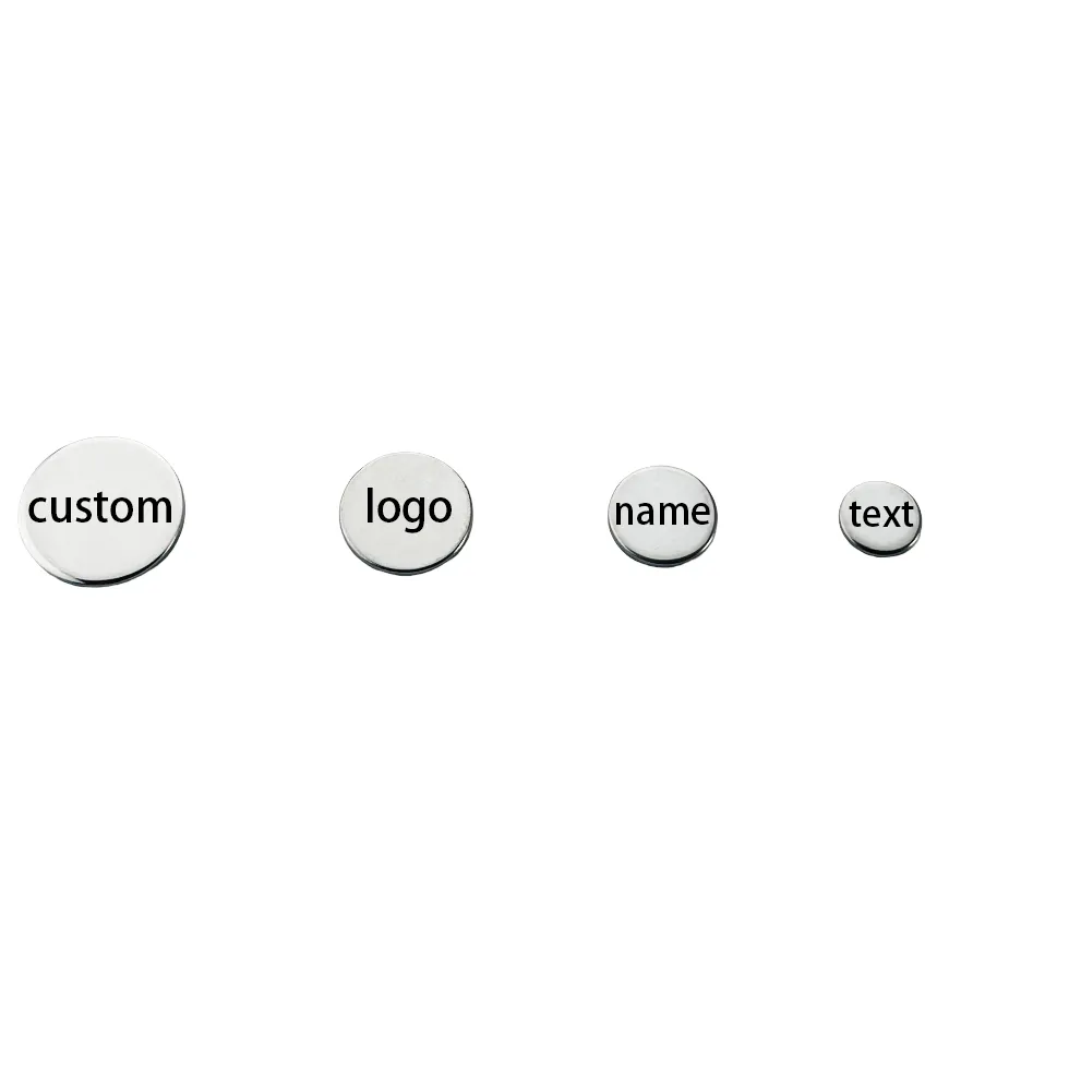 Authentic 20 50Pcs Laser Engraved Logo Tags 6 8 10 12Mm No Hole Round Custom Pendants Name Tag For Jewelry Making
