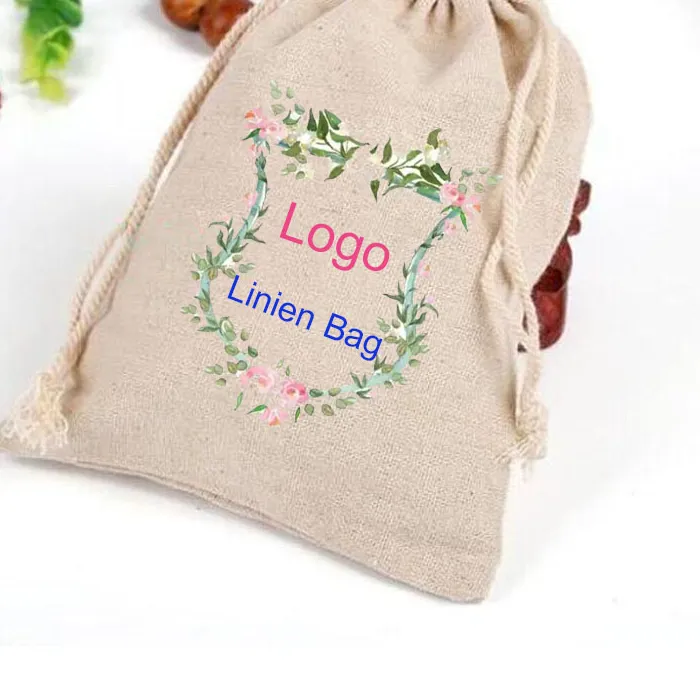Authentic Personalized Custom Logo Linen Bags 8X10Cm 9X12Cm 10X15Cm Off 500 Makeup Jewelry Packaging Pouches