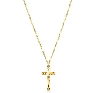 Authentic Divine Emblem of Faith: 14K Gold Plated Cross Necklace