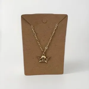 Authentic Faith Inspired Angel Pendant Necklace 14K Gold Plated Chain Meaningful Gifts