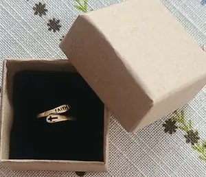 Authentic Faith ~ Cross ~ 925 Silver ~ Gold Plated ~ Petite ~ Adjustable Ring