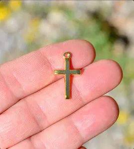 Authentic The Golden Bevel Cross Necklace of Enduring Faith
