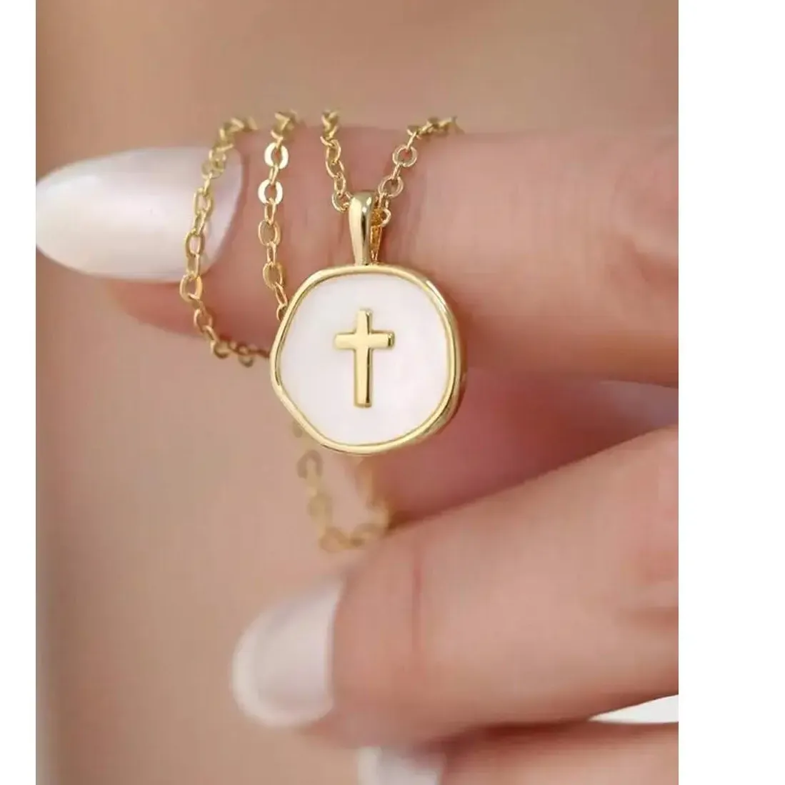 Authentic The Golden Anchor of Faith: Dainty Stainless Steel Cross Talisman