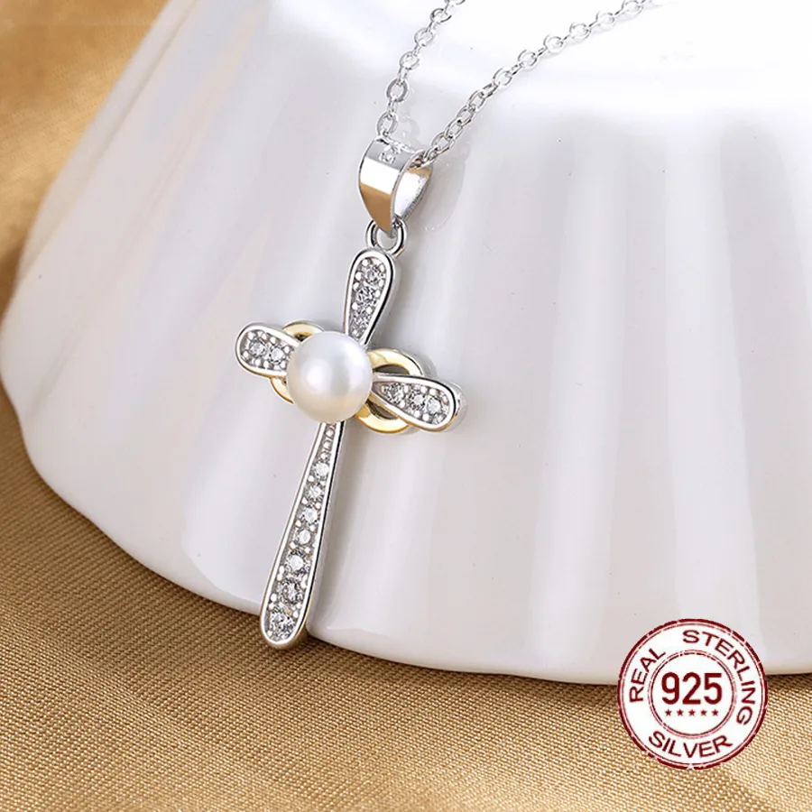 Authentic Infinite Grace Cross and Pearl Talisman