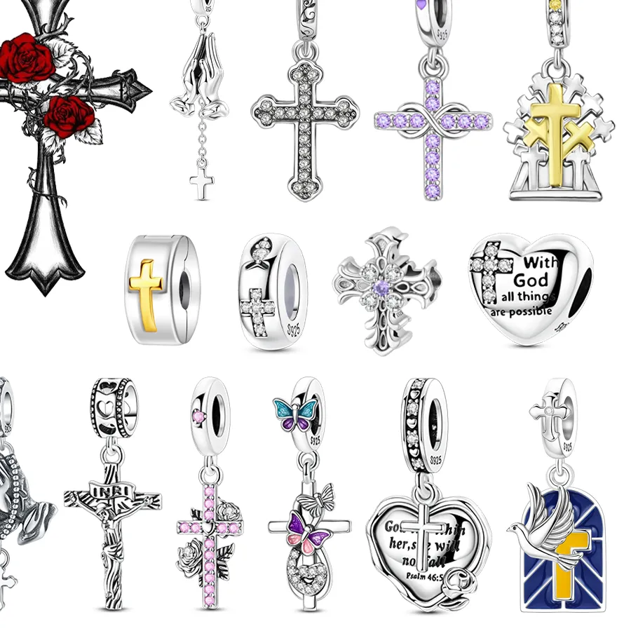 Authentic Love And Hope 925 Sterling Silver Prayer Cross Peace And Life Fit Diy Bracelet Necklace The Of A Steadfast Faith