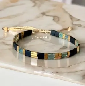 Authentic Miyuki TilA 24k Gold Plated Handmade Boho Women Adjustable Healing Bracelet