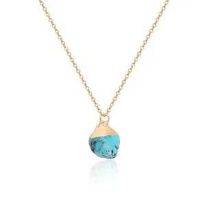Authentic Crystal Necklace for Women, Handmade Gem Necklace 14K Gold Plated Healing C - 05
