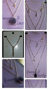 Authentic 3 LAYER ENERGY HEALING DYED CRYSTAL DRUSY QUARTZ STAR NECKLACE GOLD PLATED NWT