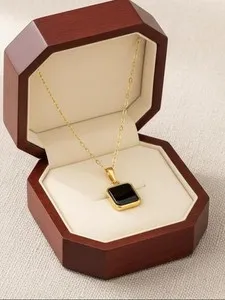 Authentic The Obsidian Veil: Geometric Gold-Plated Protection Pendant