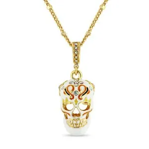 Authentic Day of the Dead Skull Enhancer Charm Ritzy Couture Deluxe - 18k Gold Plated