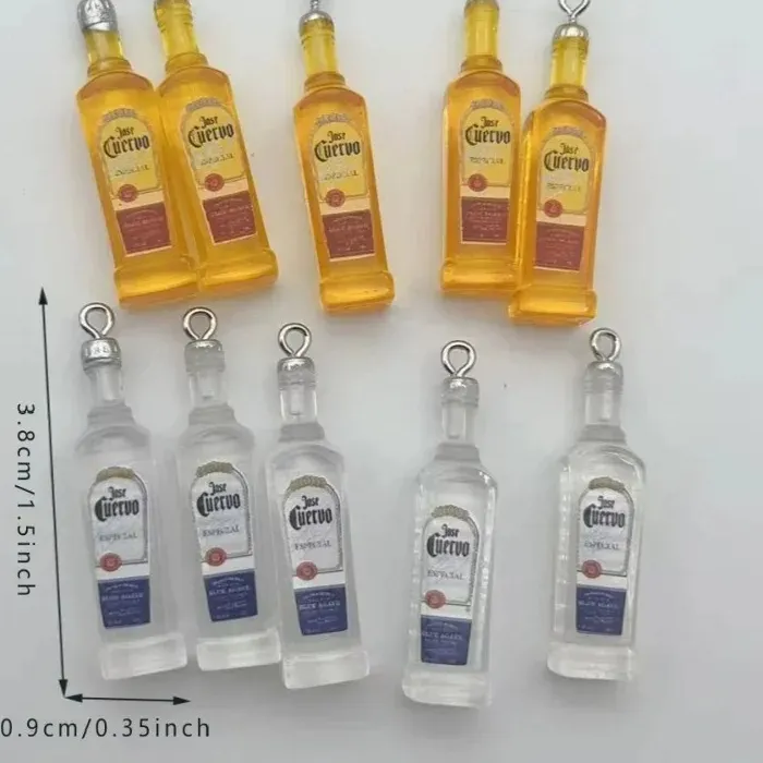 Authentic 10Pcs/Lot Simulation Beer Bottle Beverage Resin Charms Handcraft Jewelry Findings Accessories