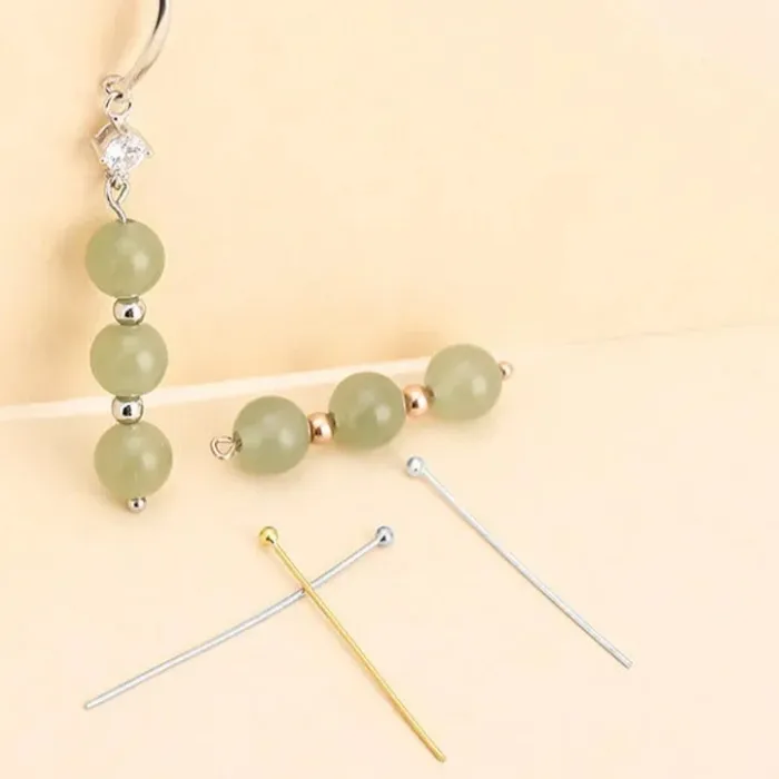 Authentic 100pcs Ball Pins Silver Gold Plated Head Pin for Beads Threading Jewelry Making DIY Craft Handmade Accessories