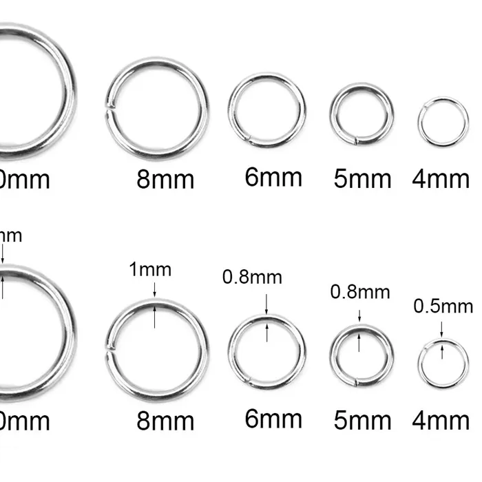 Authentic 100pcs Never Fade Open Jump Rings 4/5/6/8/10mm Split Rings Connectors For Necklace Bracelet Jewelry Accessories