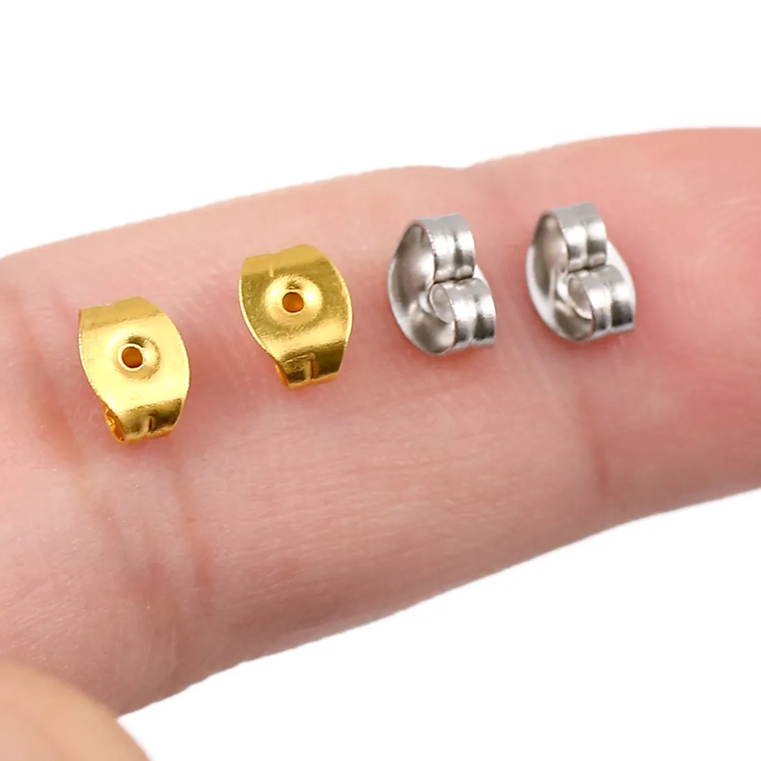 Authentic 50/100Pcs Gold/Silver Color Butterfly Ear Plugs Earring Back Stopper For Jewelry Making DIY Findings Accessories