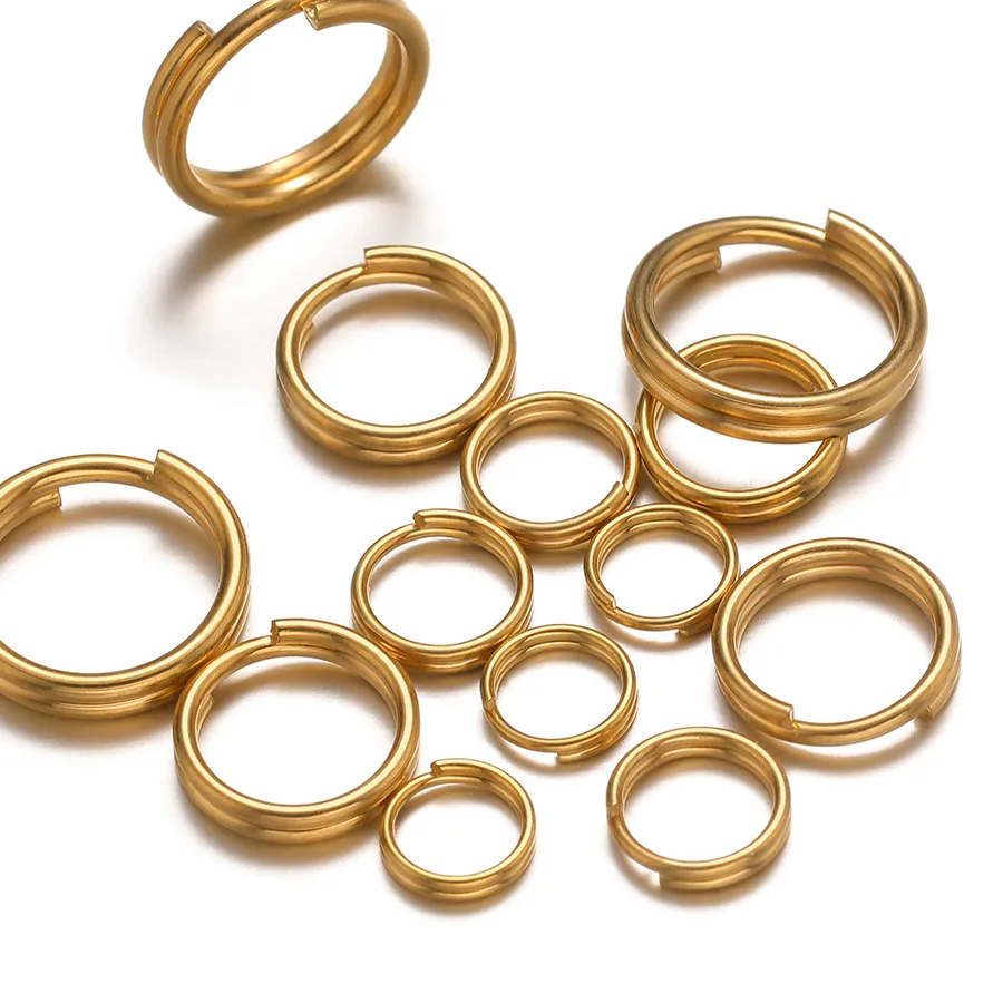Authentic 50-100pcs Double Loops Open Jump Rings Gold Split Rings Connectors for DIY Jewelry Making Findings