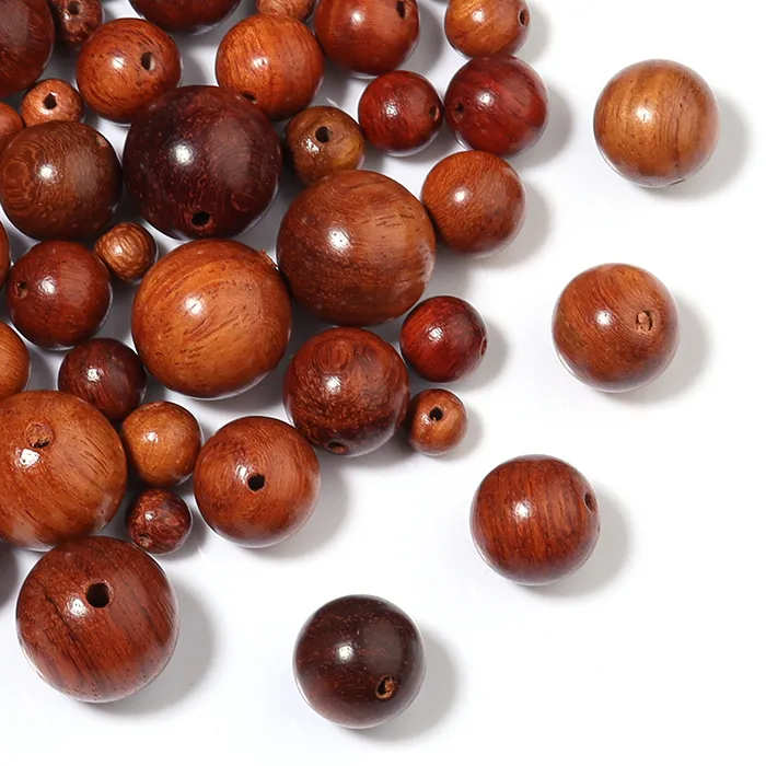 Authentic 50/100pcs Burmese Rosewood Bead 6-15mm Natural Wooden Round Loose Beads for Jewelry Making Handmade DIY Bracelet Accessories