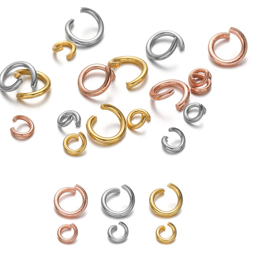 Authentic 200-100Pcs Single Loops Jump Rings Open Circle Rings Connectors for DIY Bracelet Jewelry Making