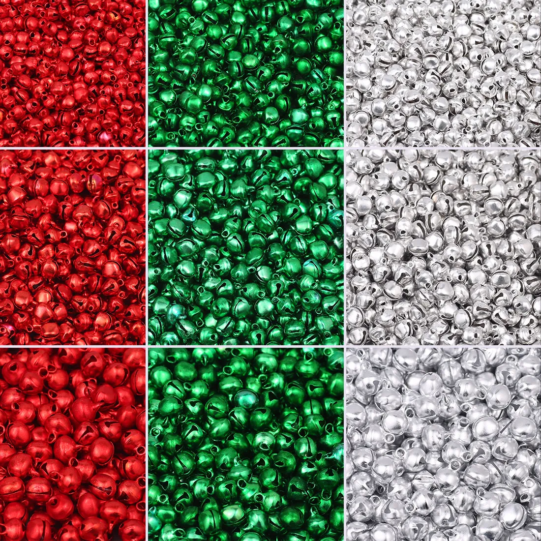 Authentic 50-100PCS 6/8/10mm Baking Paint Colorful Christmas Flat Bells Metal Little Bells Xmas Decoration Party DIY Bracelet Necklace