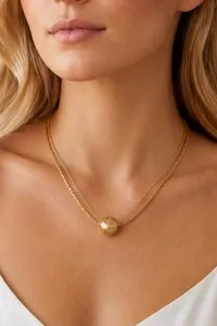 Authentic Celestial Orbit: The 18K Gold Plated Double Layer Sphere Choker
