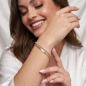 Authentic Radiant Solar Serpent Double-Layer Moissanite Tennis Bracelet