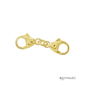 Authentic Gold Plated Sterling Silver Double Lobster Claw Clasp Extender Connector #99604
