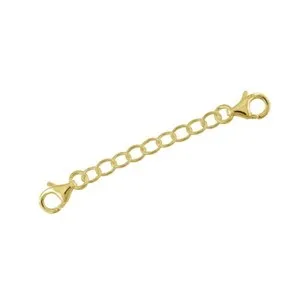 Authentic Gold Plated Sterling Silver Double Lobster Clasp Extender Connector 2" #97142