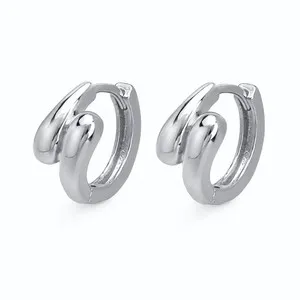 Authentic 18K Gold Plated Double Layer Huggie Hoop Earrings 10mm Small Hoop 387