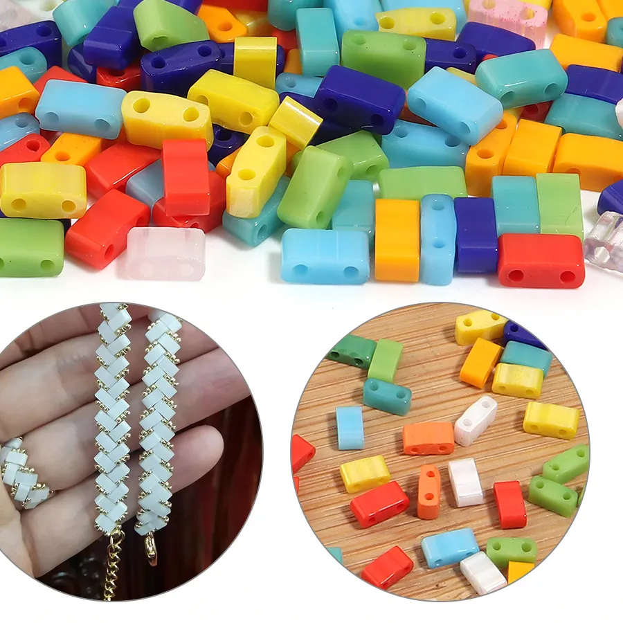 Authentic Apx 200pcs/Lot 10g Colorful Glass Beads Double Hole Spacer Loose Seed Beads for DIY Necklace Bracelet Earring Jewelry Making