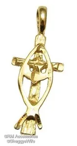 Authentic Sacred Trinity Ichthus Talisman - Divine Grace and Guidance Gold Plated Amulet