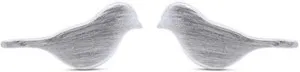 Authentic Delicated Pair of Little DOVE Bird Stud Earrings 14k Gold Plated Sterling Silver