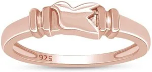 Authentic Dove Bird Christian Love Hope Promise Ring 14K Rose Gold Plated Sterling Silver