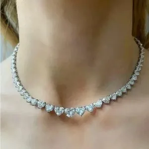 Authentic Divine Heartbeat: 18Ct Lab Created Diamond Necklace in 14K White Gold Plated