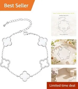 Authentic Handcrafted Clover Bracelet - 18K Gold Plated for Luck and Style