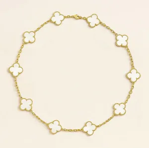 Authentic White Clover's Gentle Blessing Necklace: Nurturing Endless Love