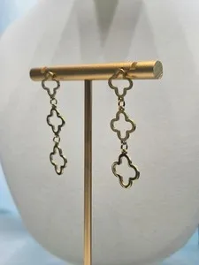Authentic Ethereal Triple Clover Tassel Earrings: A Symphony of Luck and Light